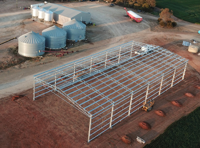 Industrial shed under construction